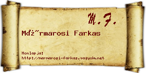 Mármarosi Farkas névjegykártya